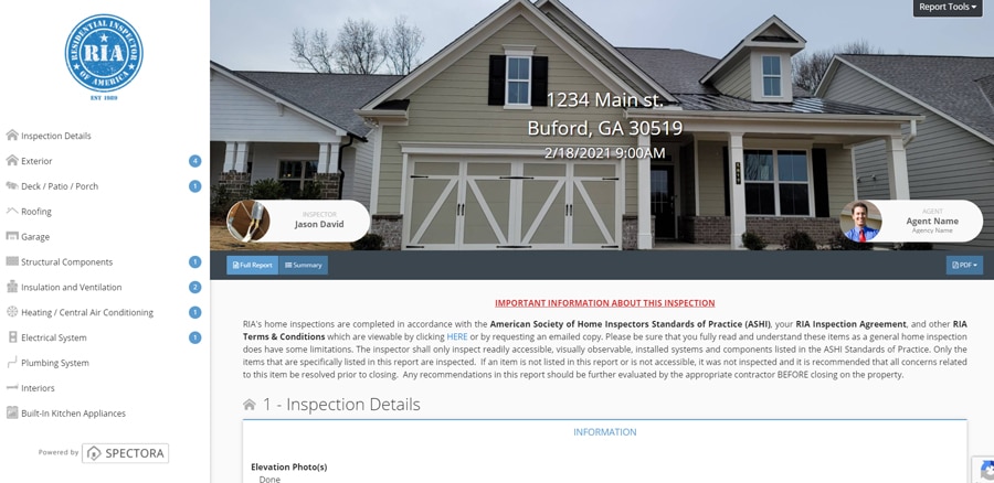 Home Inspection Sample Report